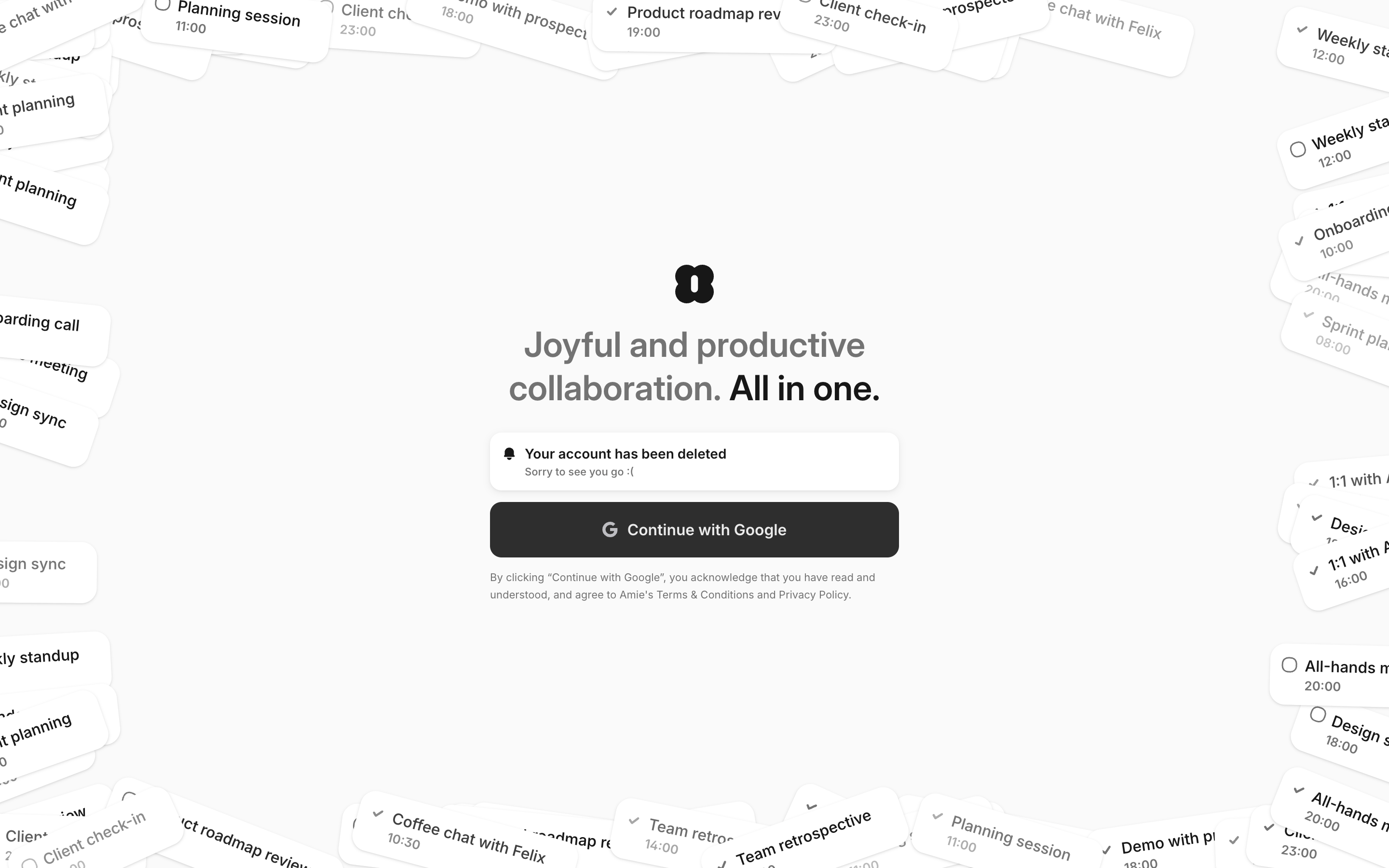 Amie — signin-landing screenshot