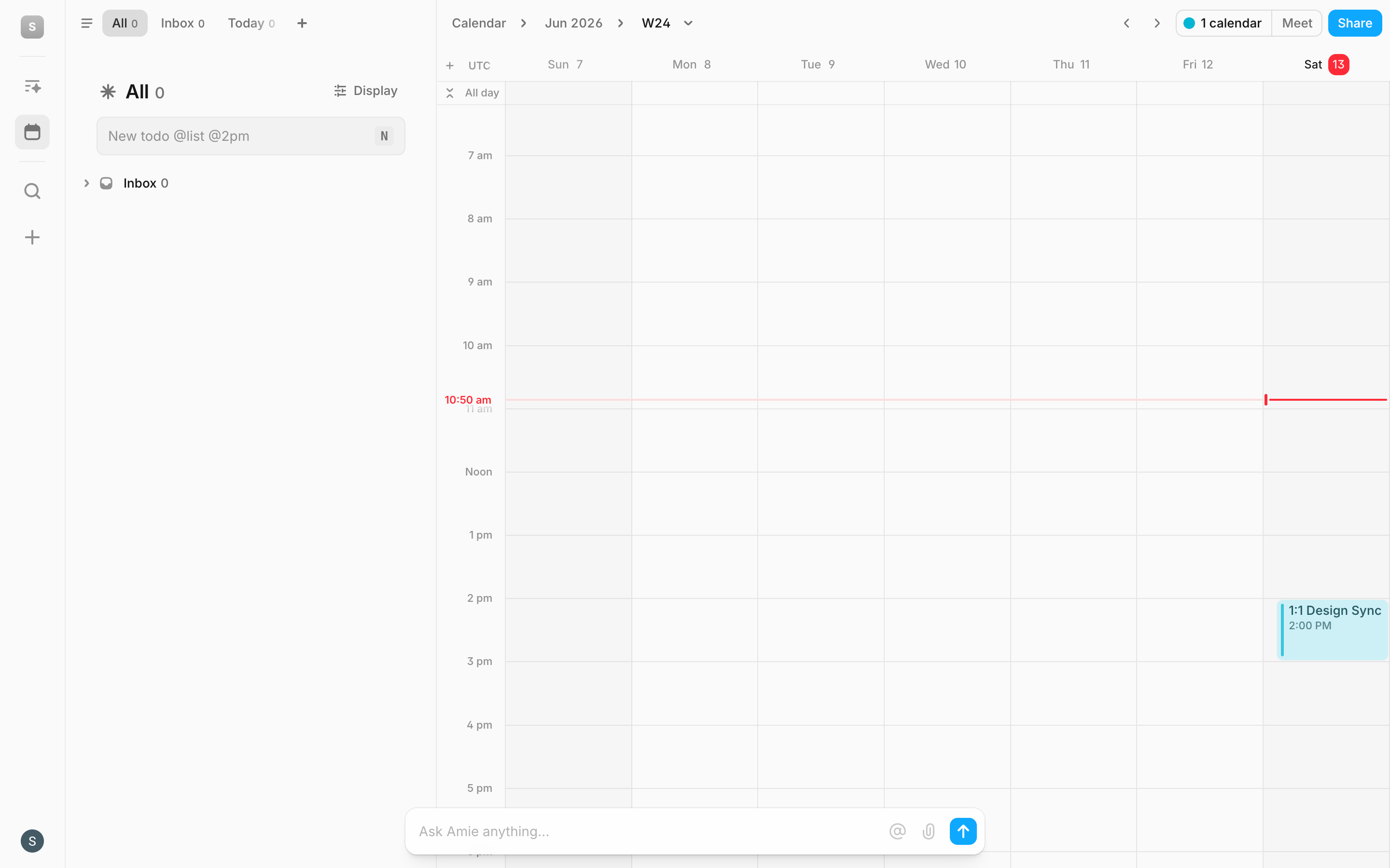 Amie — calendar-week screenshot
