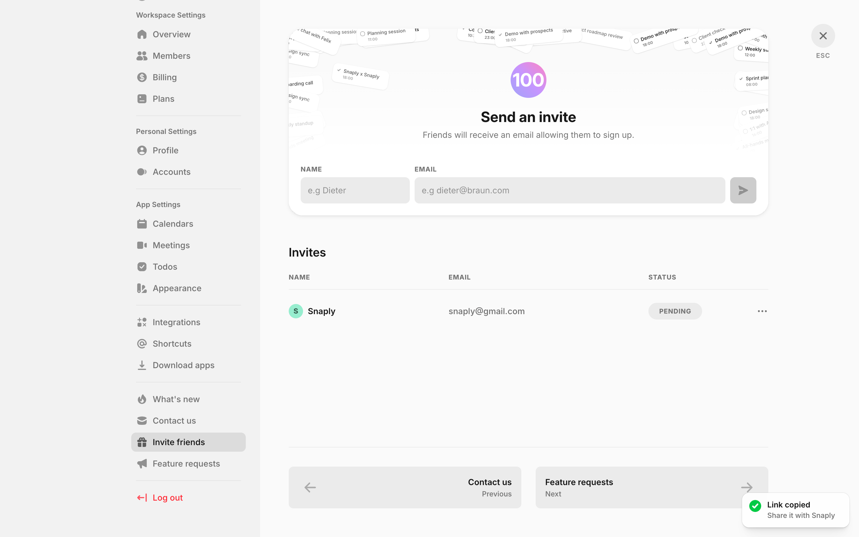 Amie — invite-friends-pending screenshot