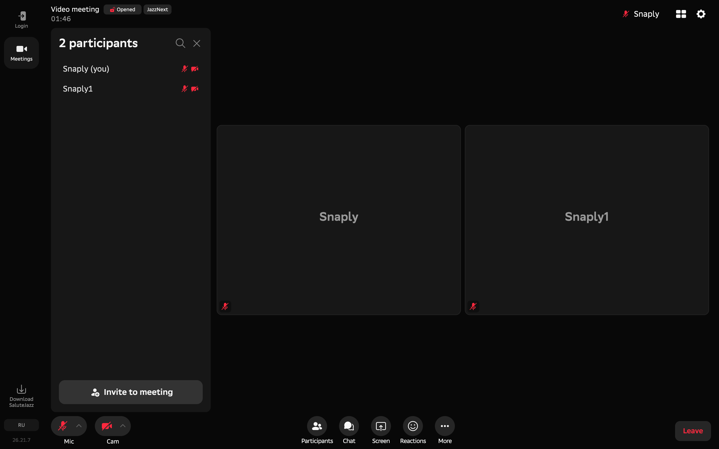 Salute Jazz — call-two-participants screenshot