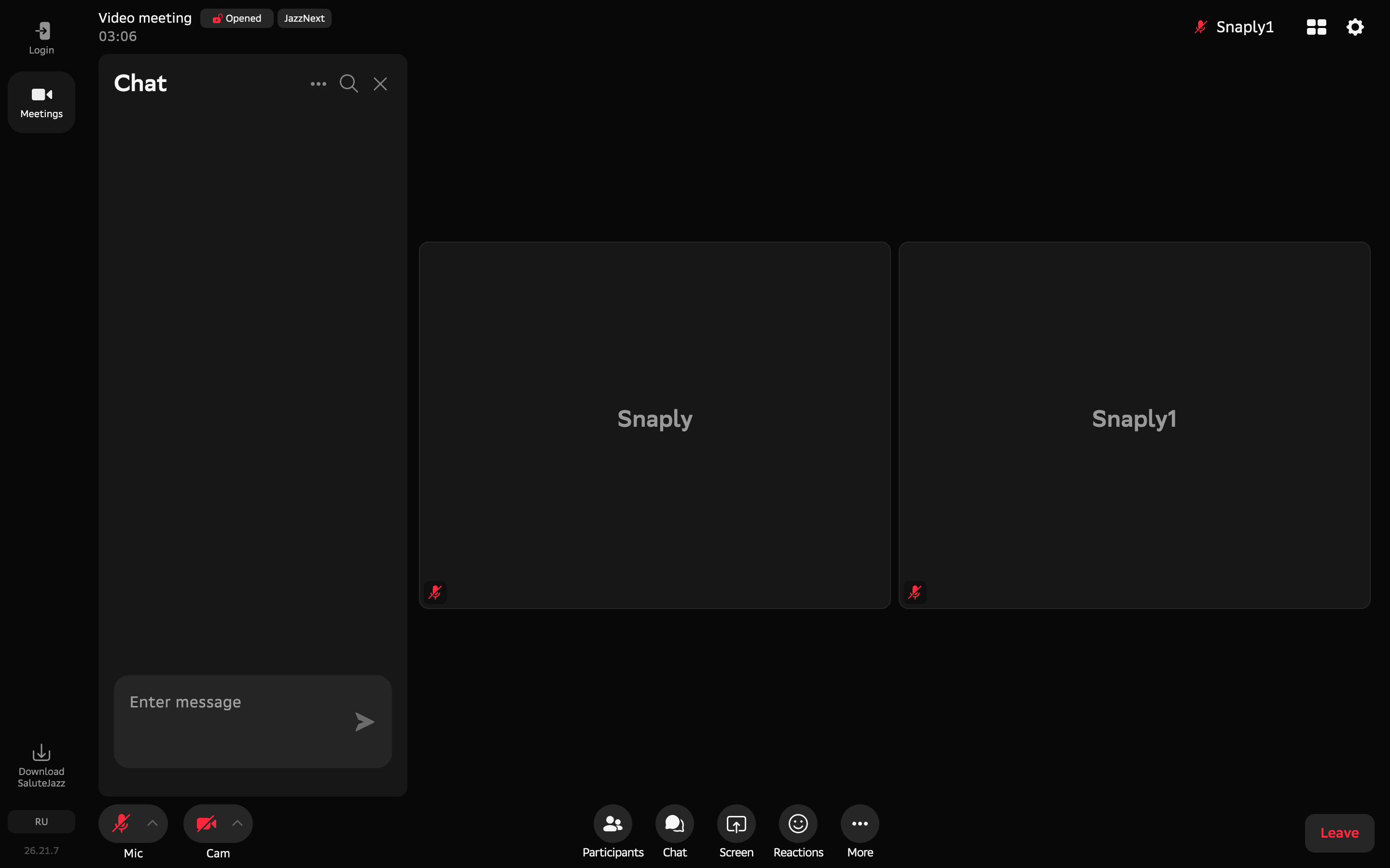 Salute Jazz — chat-empty screenshot