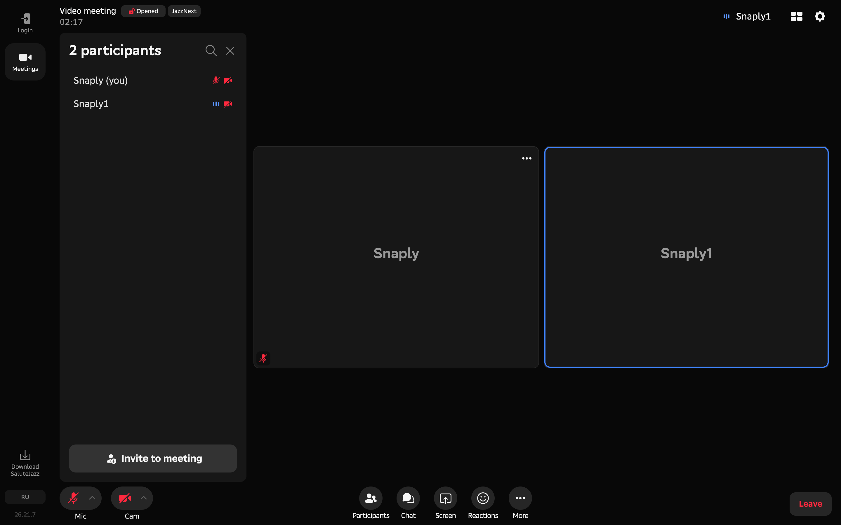 Salute Jazz — active-speaker-tile screenshot