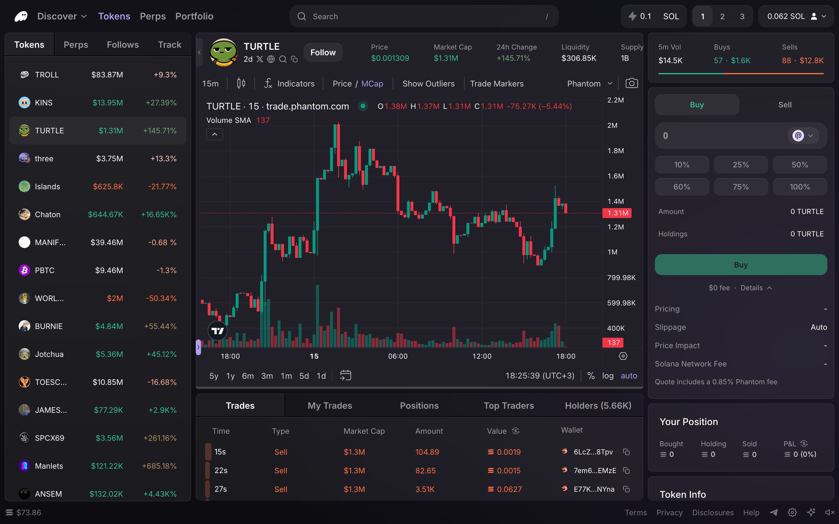 Phantom Terminal — token-buy-form screenshot
