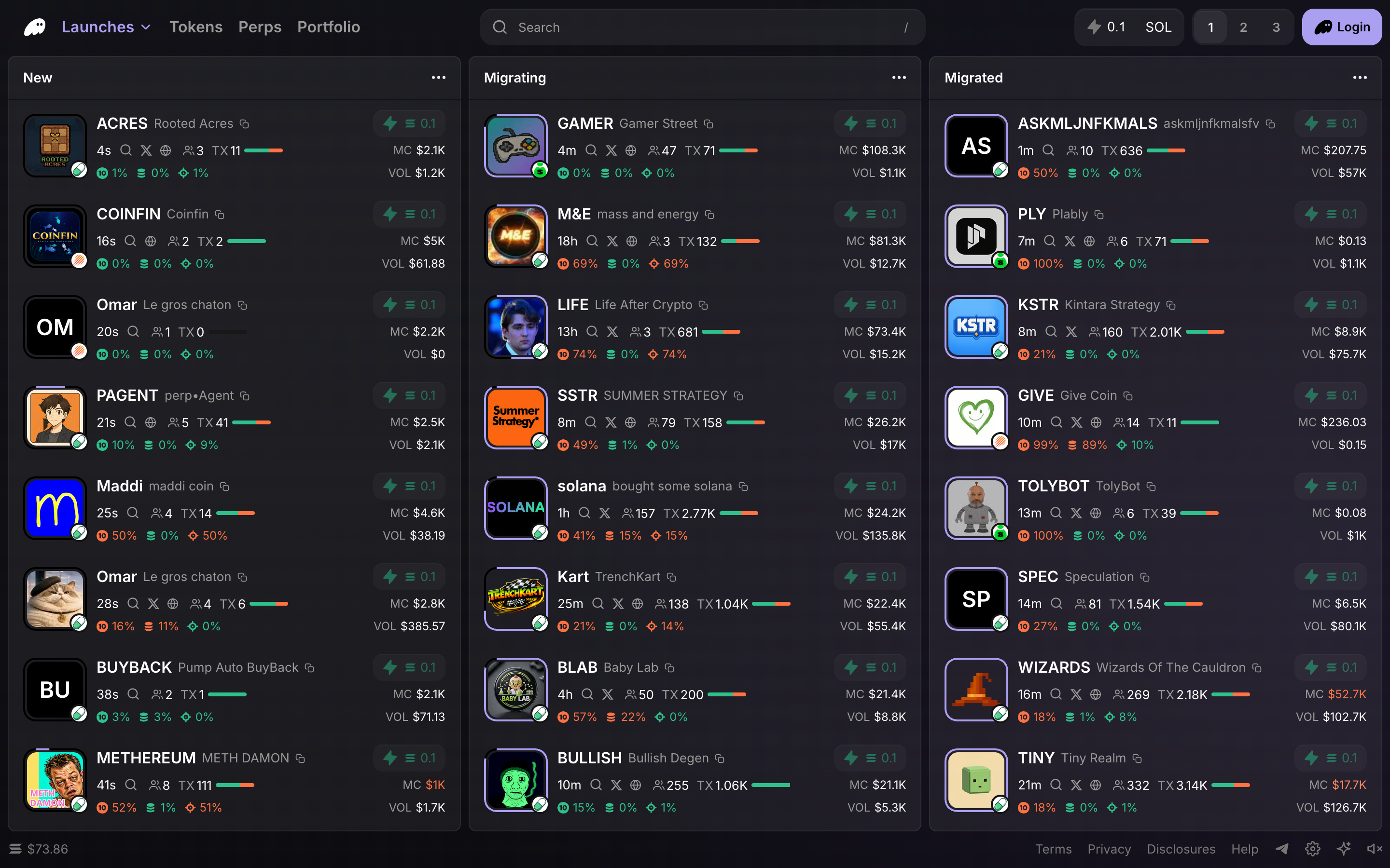 Phantom Terminal — launch-feed screenshot