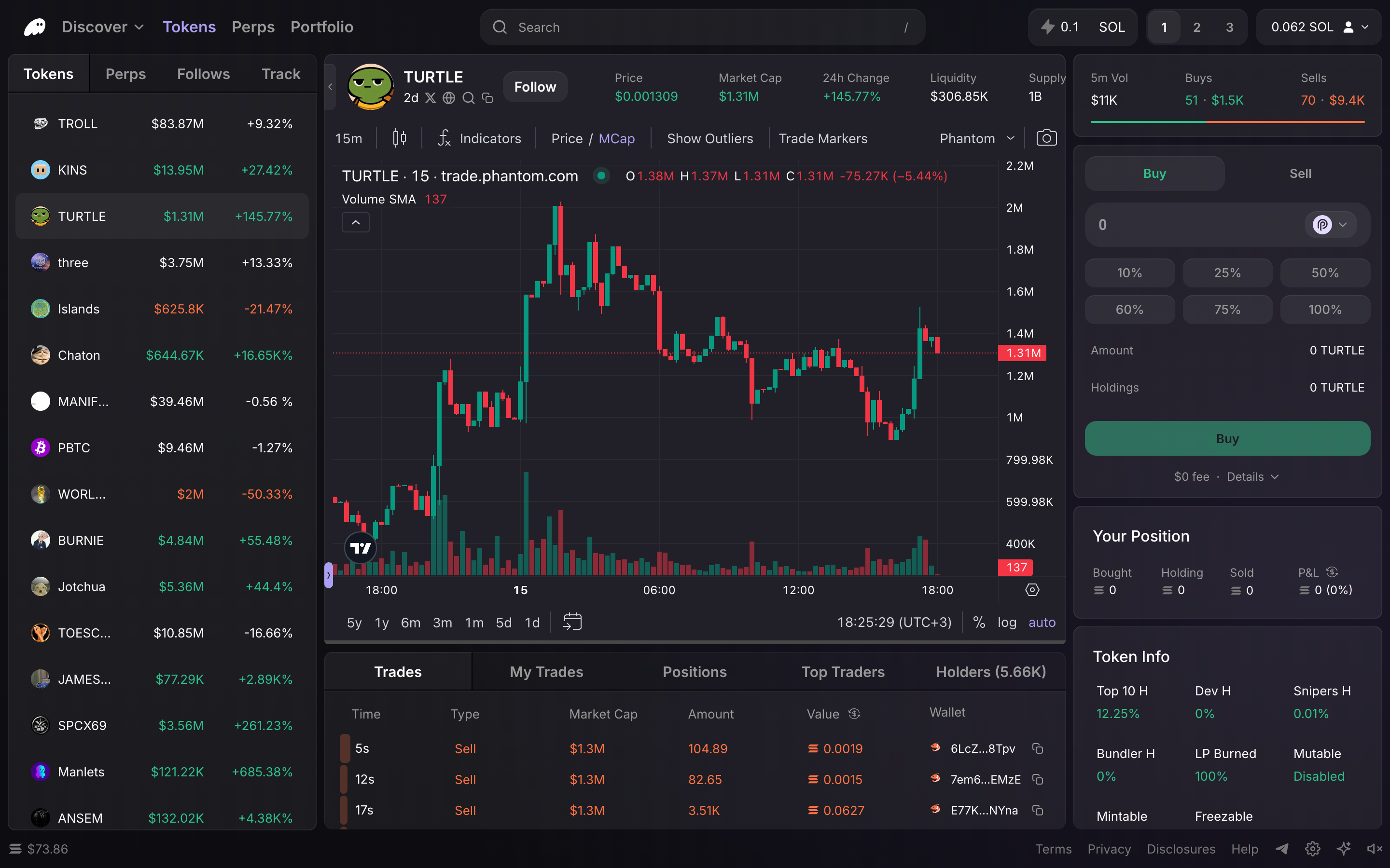 Phantom Terminal — token-buy-login screenshot