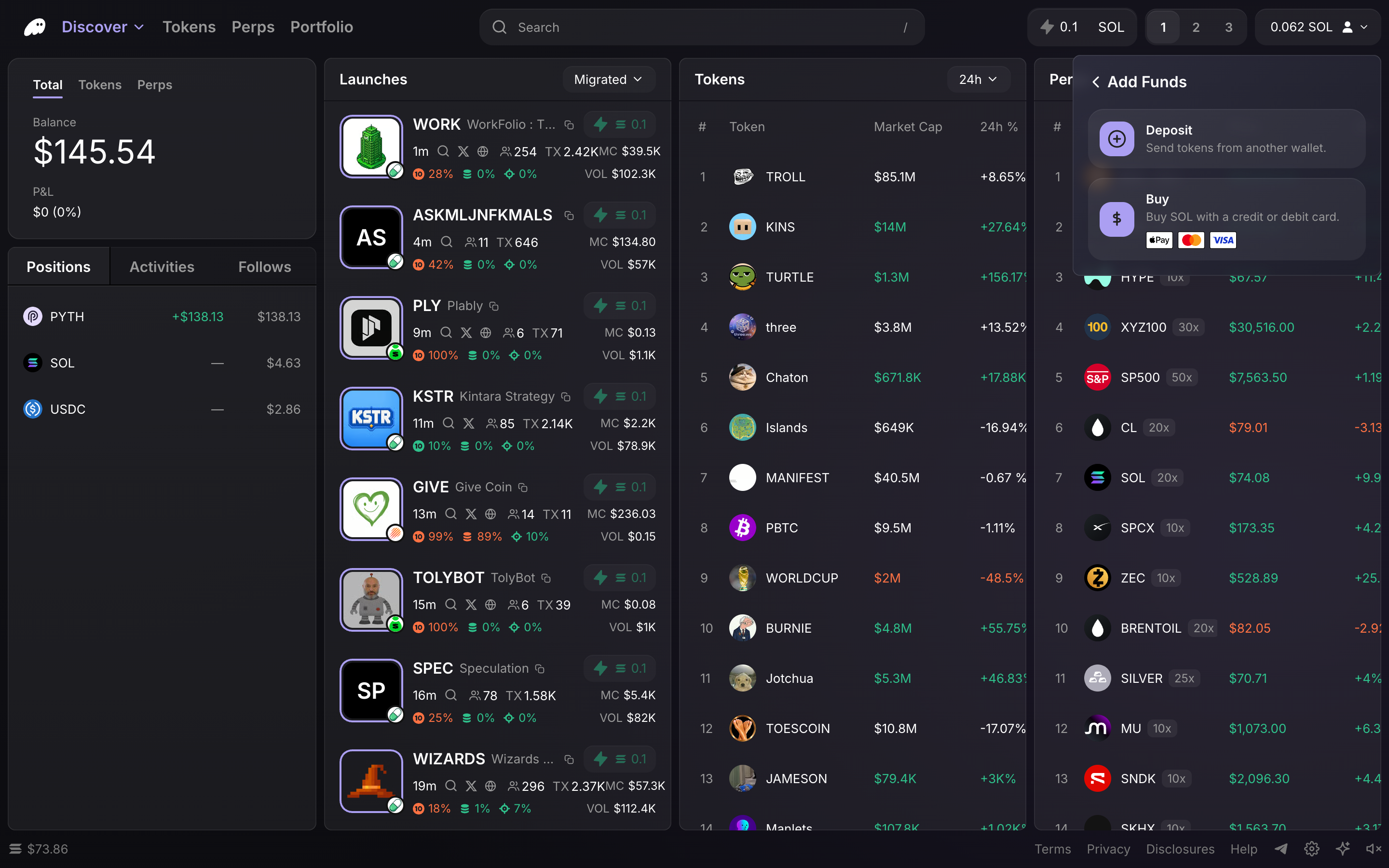 Phantom Terminal — add-funds-panel screenshot