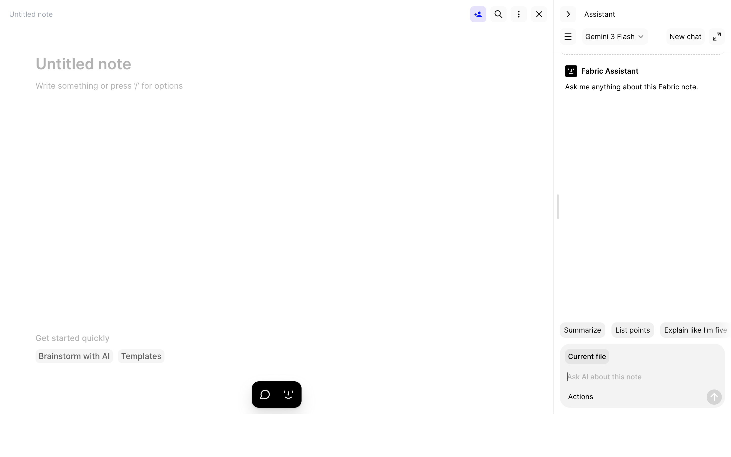Fabric — assistant-drawer screenshot