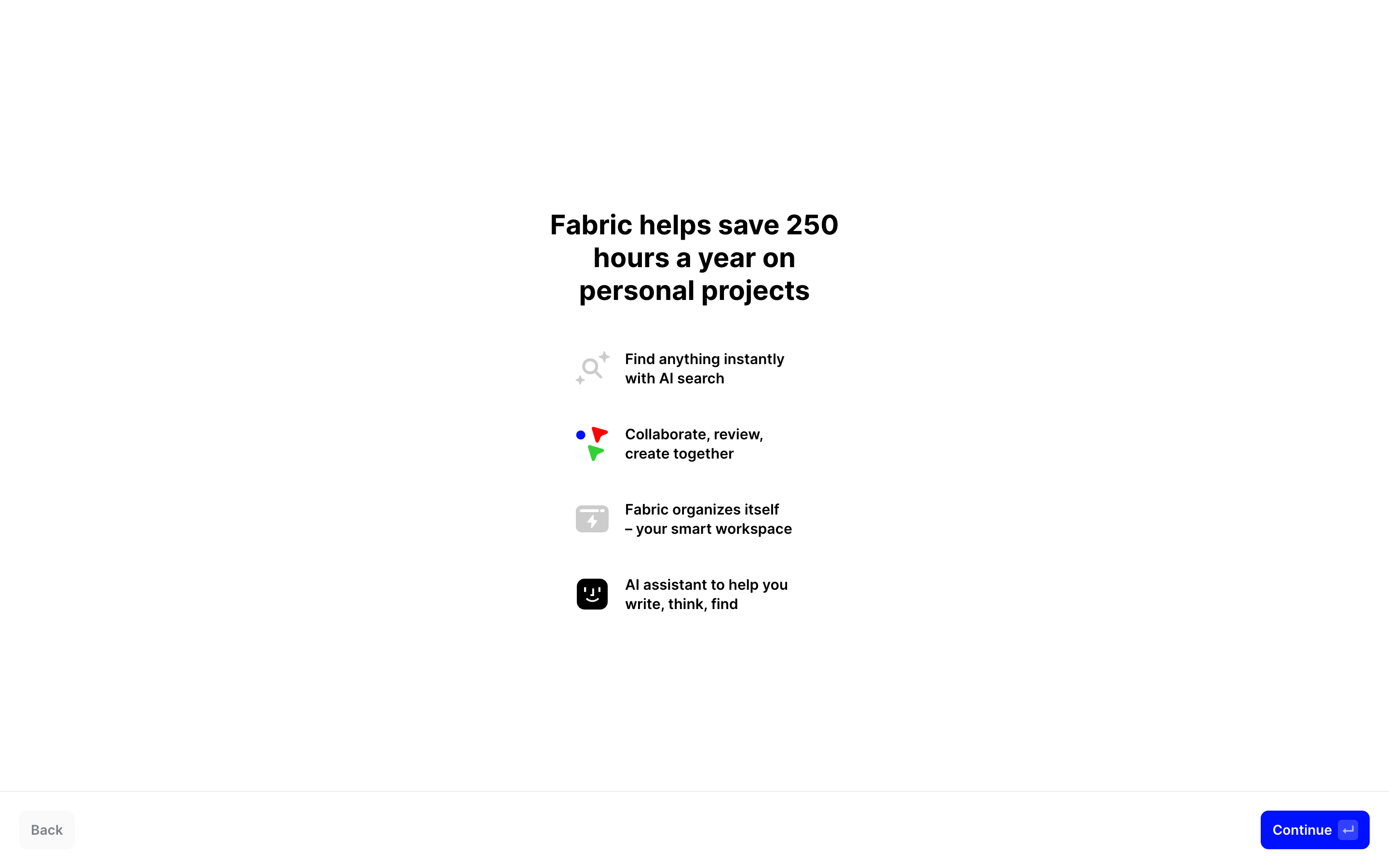 Fabric — benefits screenshot
