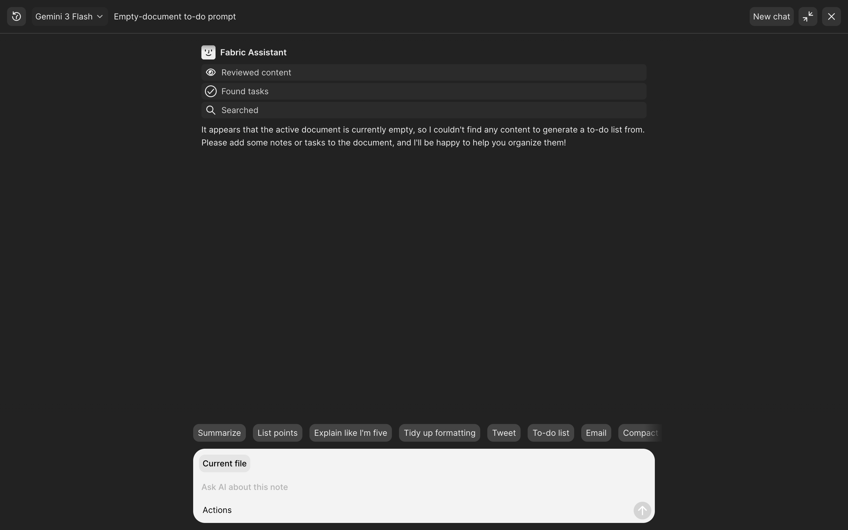 Fabric — dark-assistant screenshot