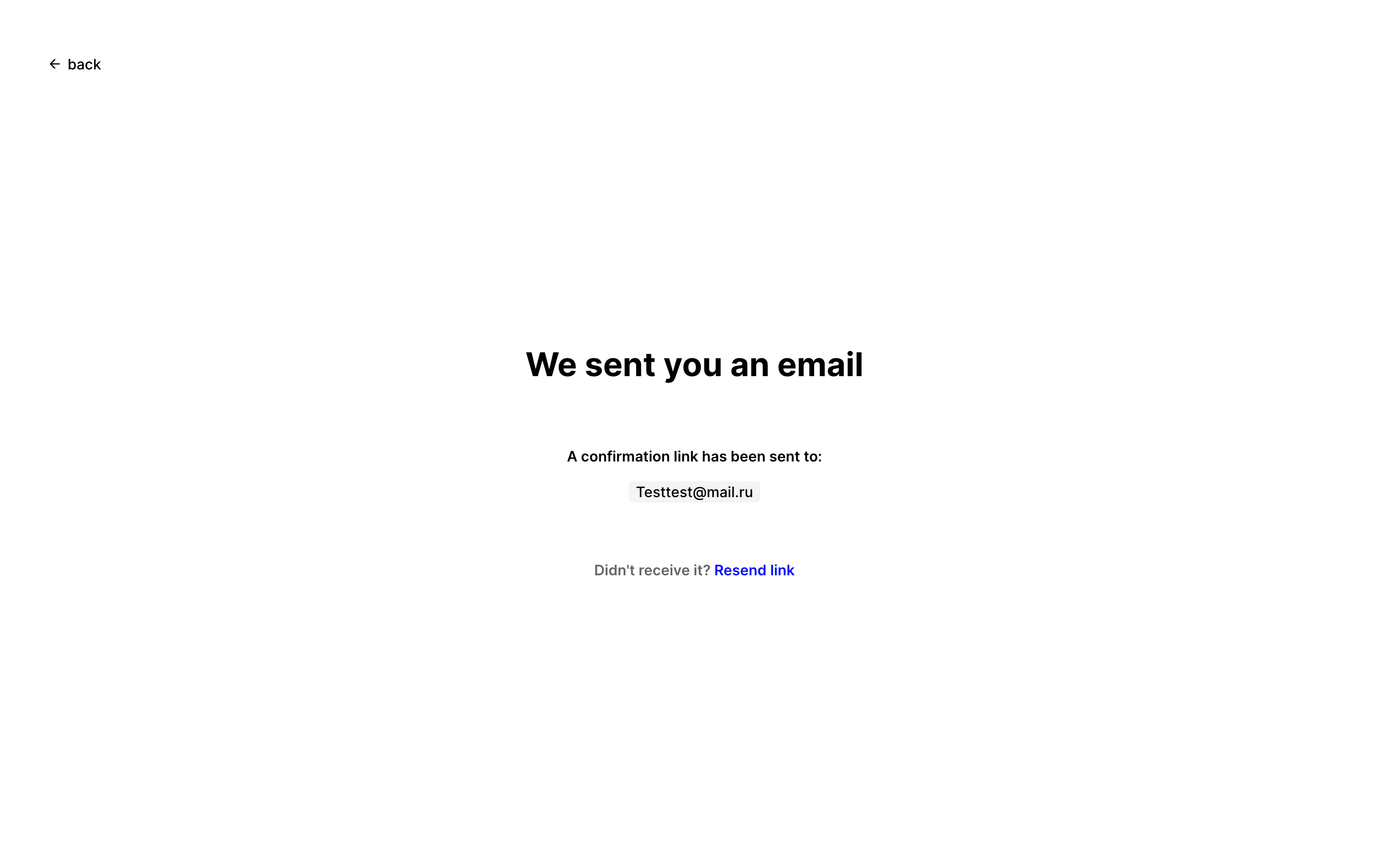 Fabric — email-sent screenshot