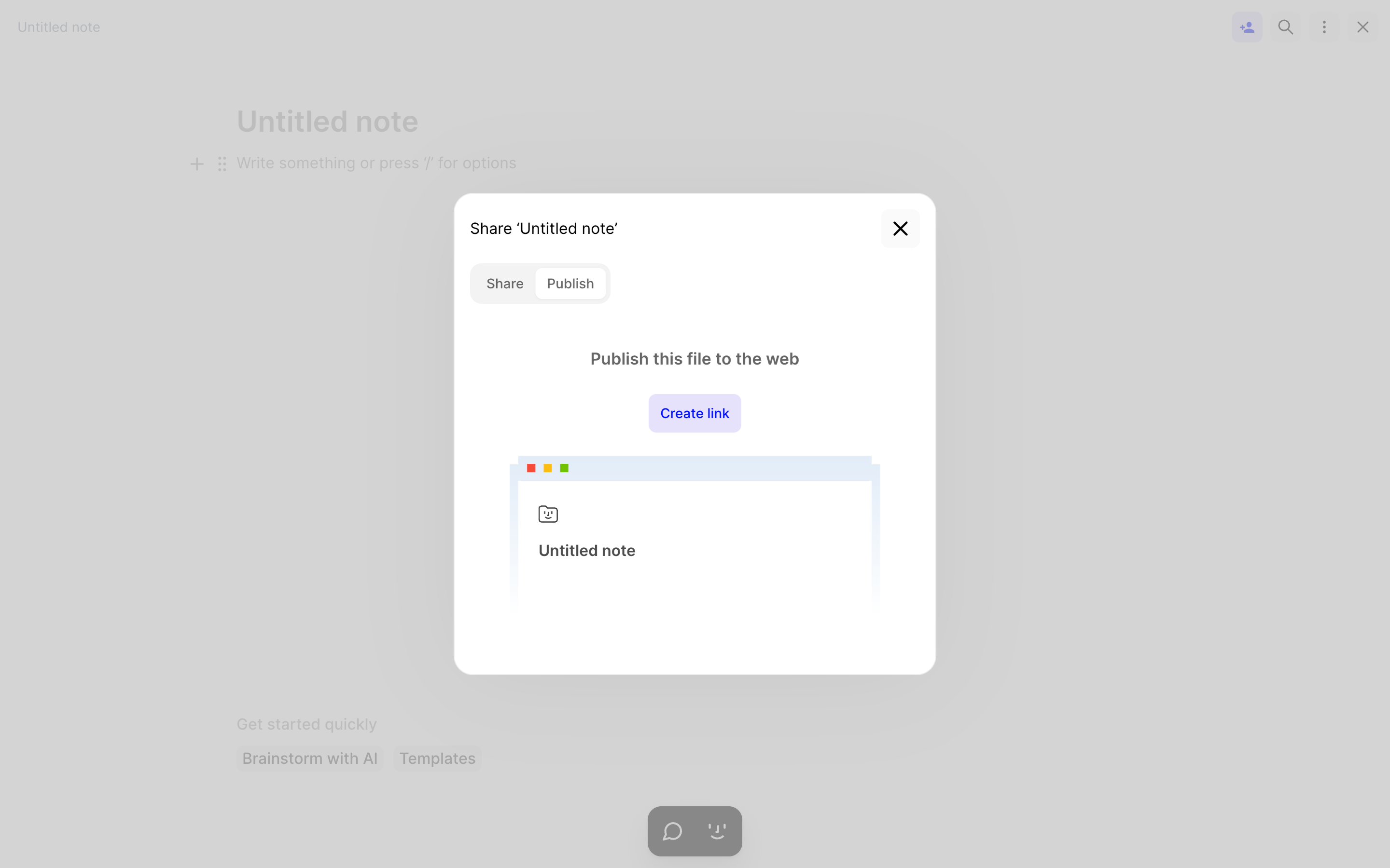 Fabric — publish-modal screenshot