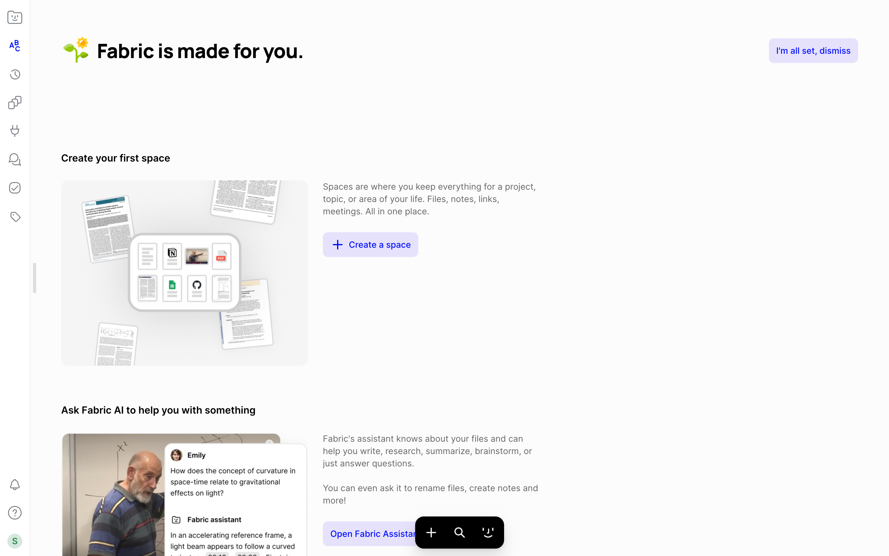 Fabric — onboarding-made-for-you screenshot