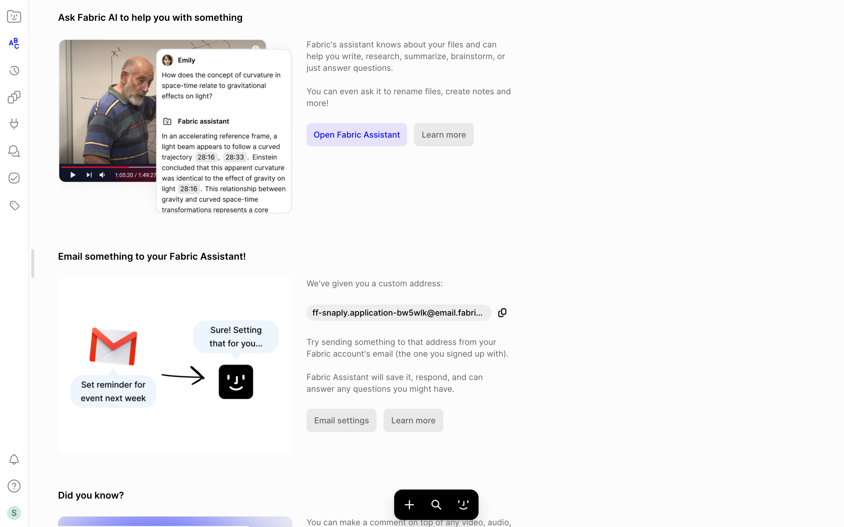 Fabric — onboarding-ask-fabric screenshot