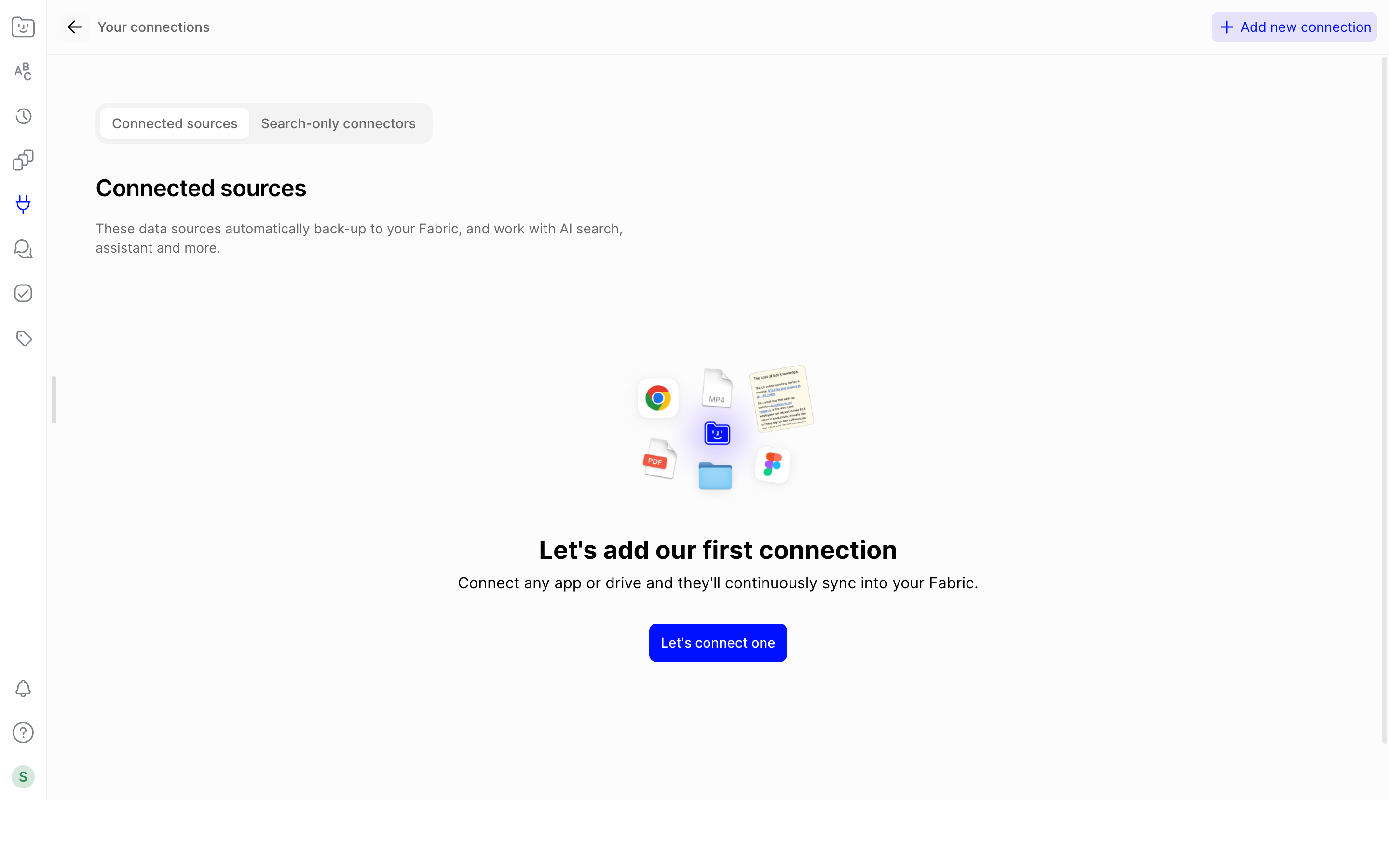 Fabric — sources-empty screenshot