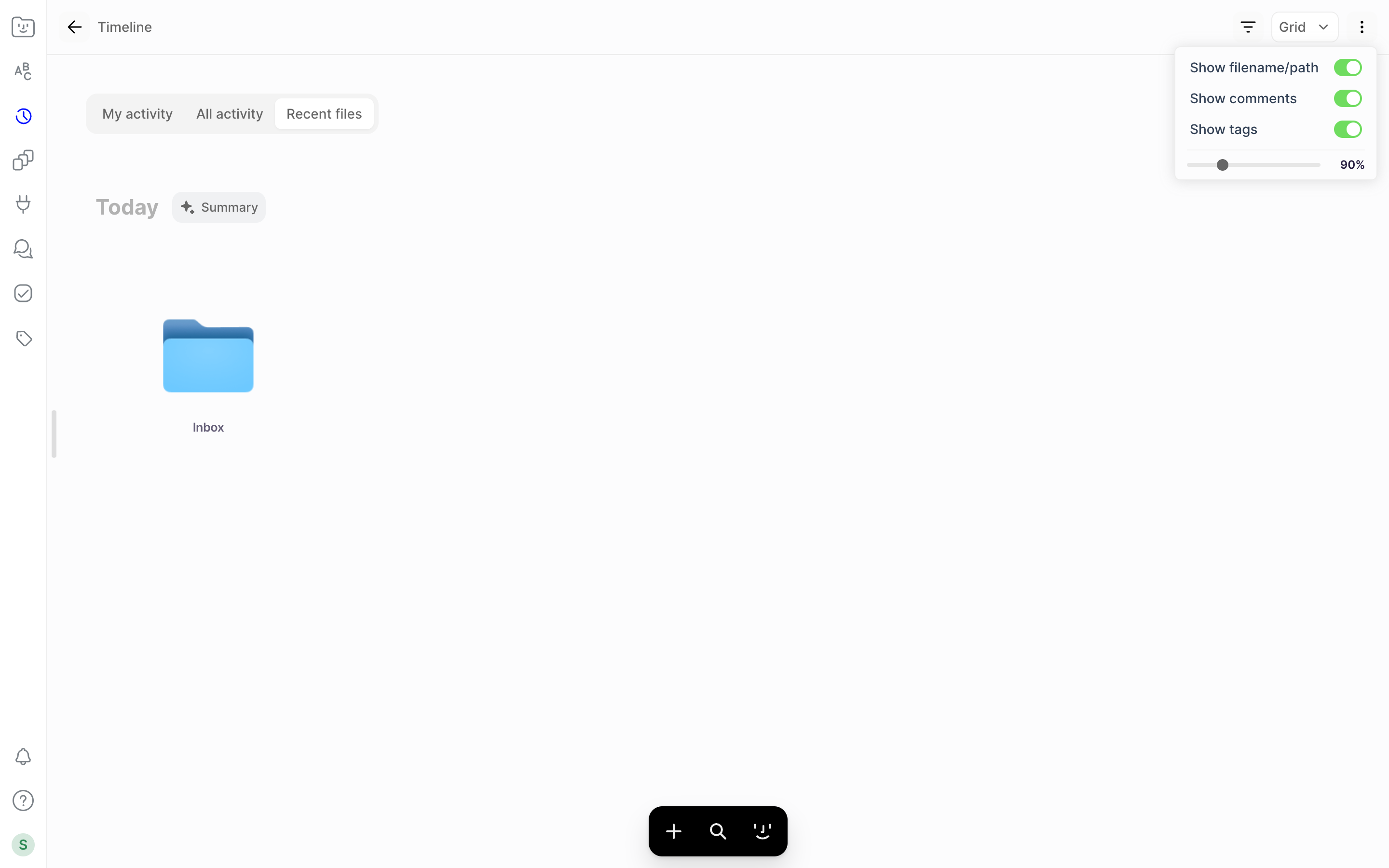 Fabric — account-popover screenshot