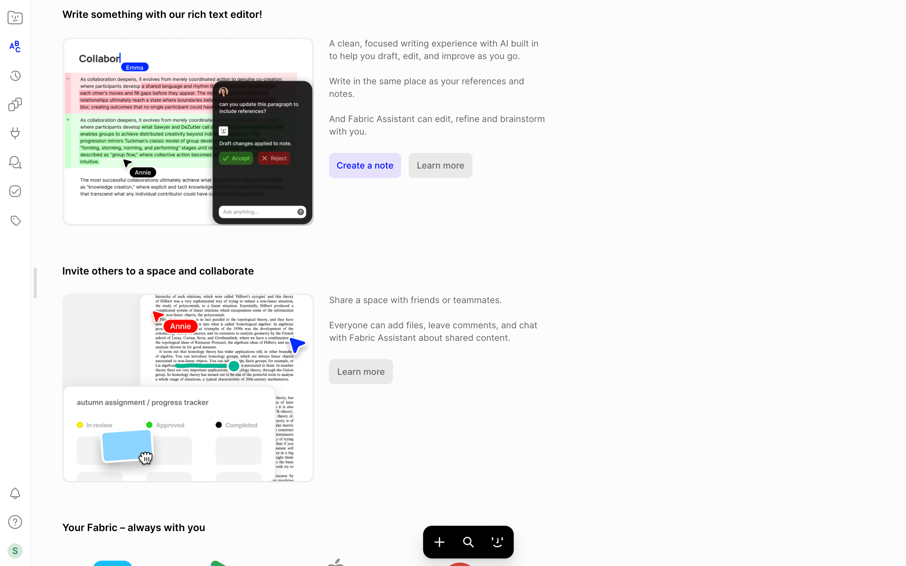 Fabric — onboarding-collaboration screenshot