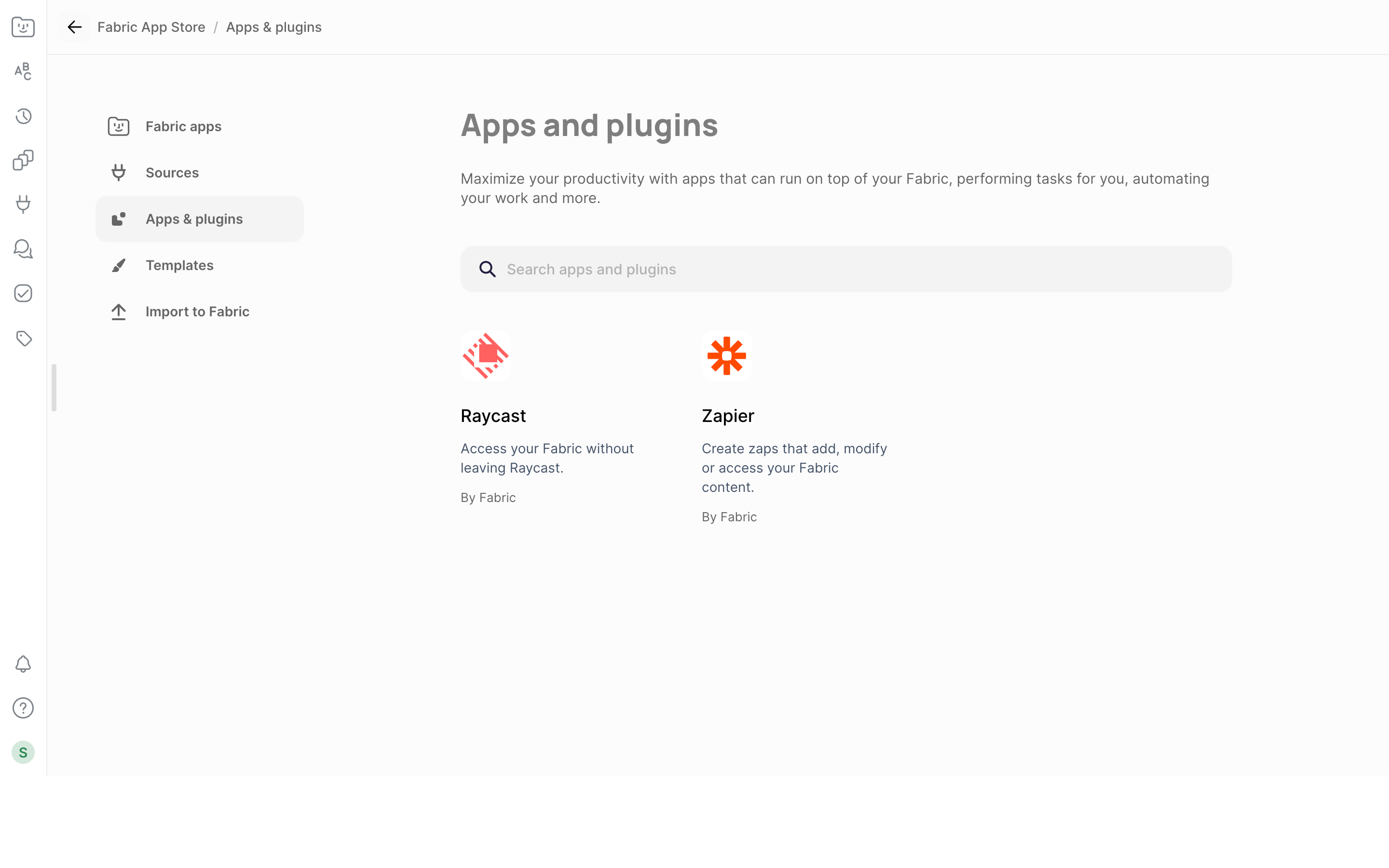 Fabric — apps-plugins screenshot