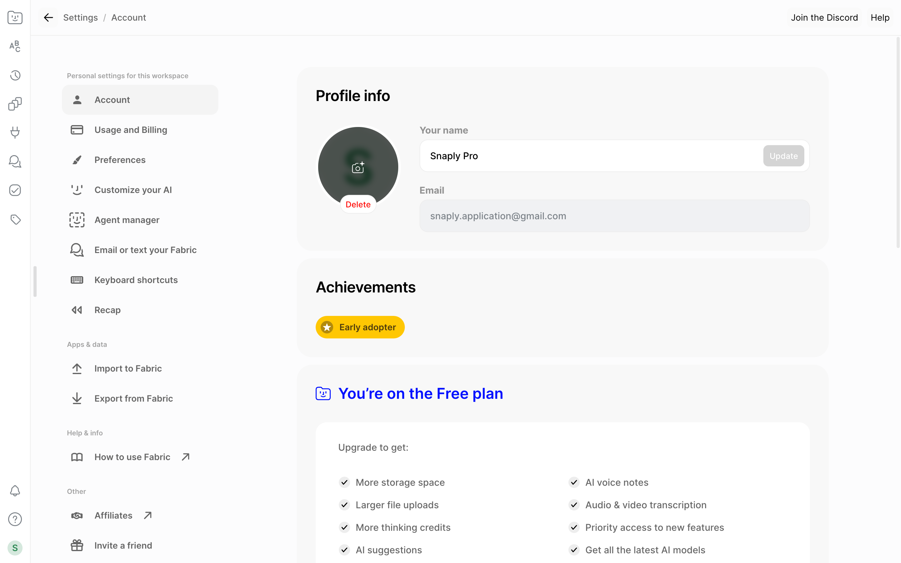Fabric — profile-avatar screenshot