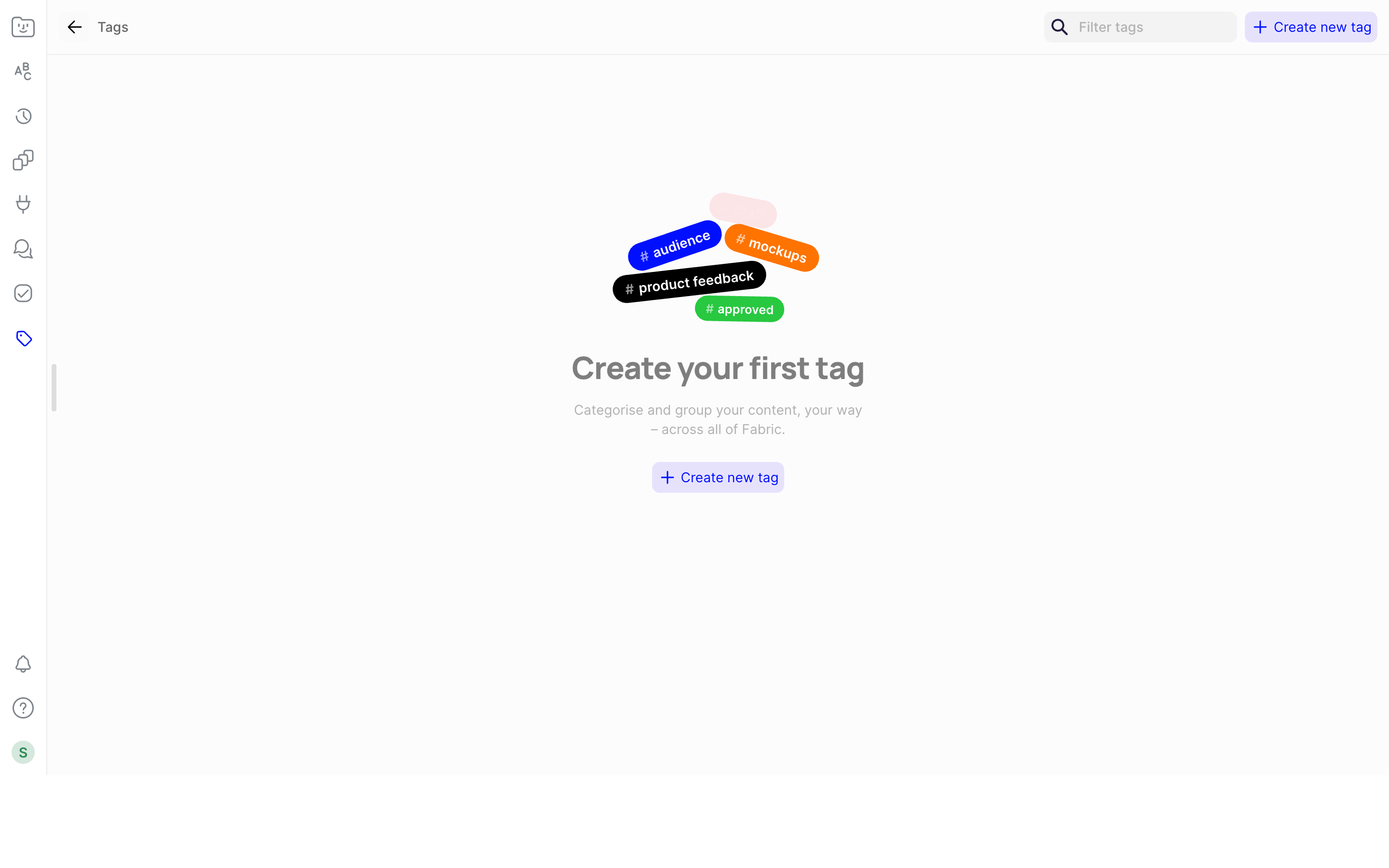 Fabric — tags-empty screenshot
